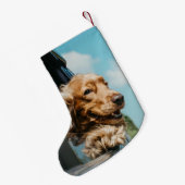 Add Your Custom Photo Dog Pets  Kleine Kerstsok (Achterkant (Hangend))