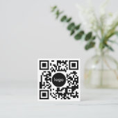 Add Your Custom QR Code Logo Professional White Vierkante Visitekaartje (Staand voorkant)