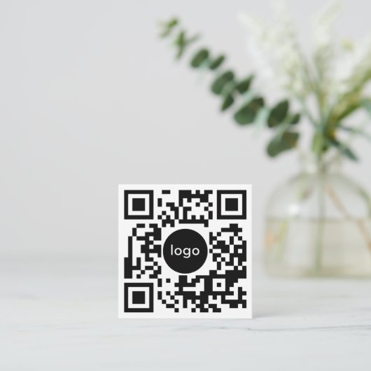 Add Your Custom QR Code Logo Professional White Vierkante Visitekaartje (Staand voorkant)