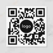 Add Your Custom QR Code Logo Professional White Vierkante Visitekaartje (Voorkant)