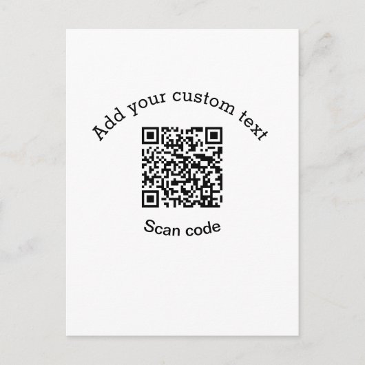 Add your custom text scan QR code business  Briefkaart (Voorkant)