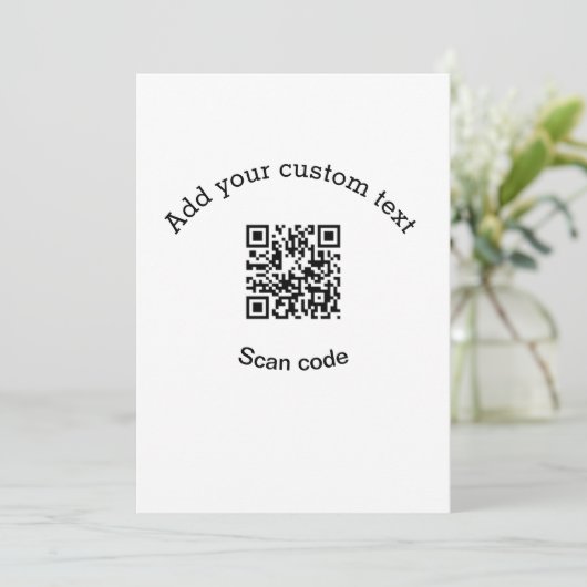 Add your custom text scan QR code business  Kaart (Staand voorkant)