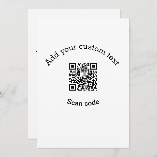 Add your custom text scan QR code business  Kaart (Voorkant / Achterkant)