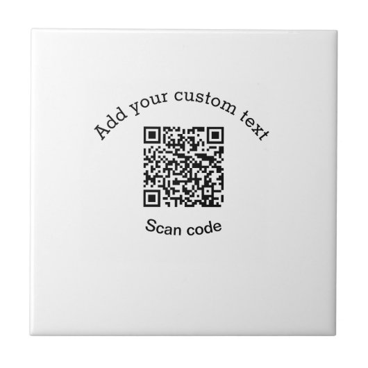 Add your custom text scan QR code business  Tegeltje (Voorkant)