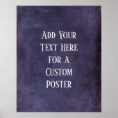 Add Your Custom Text Subtle Dark Purple Grunge Poster (Voorkant)