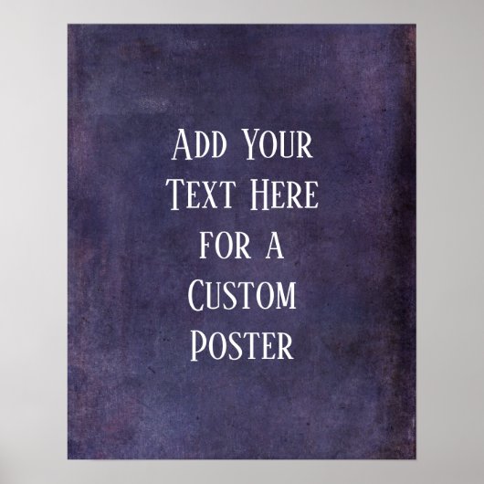 Add Your Custom Text Subtle Dark Purple Grunge Poster (Voorkant)