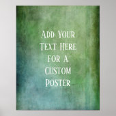 Add Your Custom Text Teal and Green Grunge Poster (Voorkant)