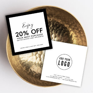 Add Your Logo and Editable Color Discount Card Kortingskaartje