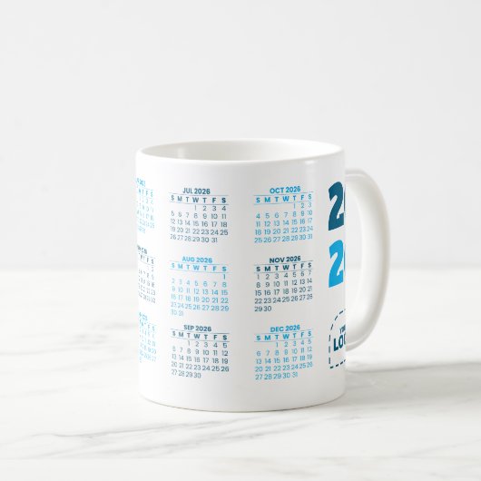 Add Your Logo Business 2026 Calendar Mug Koffiemok (Voorkant rechts)