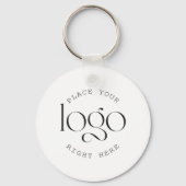 Add Your Logo Custom Business Promotional White Sleutelhanger (Voorkant)