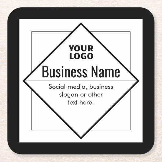 Add Your Logo Customizable Template Kartonnen Onderzetters (Voorkant)