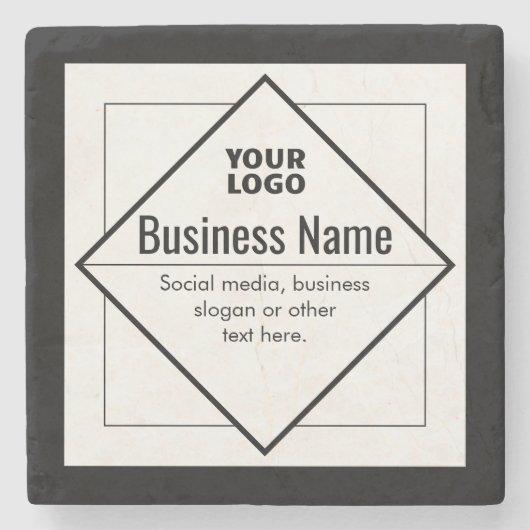 Add Your Logo Customizable Template Stenen Onderzetter (Voorkant)