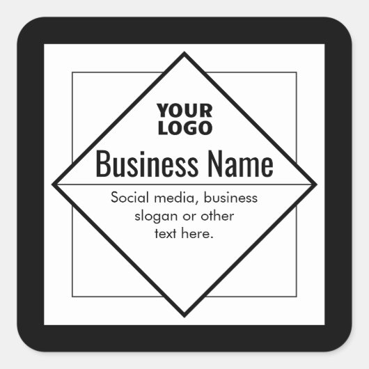 Add Your Logo Customizable Template Vierkante Sticker (Voorkant)