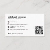 Add your logo modern professional QR code Visitekaartje (Achterkant)
