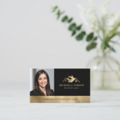 Add Your Logo Photo Luxury Real Estate Agent  Visitekaartje (Staand voorkant)