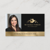 Add Your Logo Photo Luxury Real Estate Agent  Visitekaartje (Voorkant)