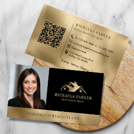 Add Your Logo Photo Luxury Real Estate Agent  Visitekaartje