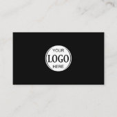Add Your Logo Professional Minimalist Black Visitekaartje (Voorkant)