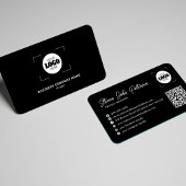 Add your logo professional QR code black Visitekaartje