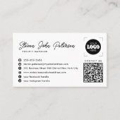 Add your logo professional QR code white Visitekaartje (Voorkant)