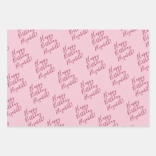 Add Your Message 3 Sheets Pink Flamingo Inpakpapier Vel (Voorkant 3)