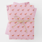 Add Your Message 3 Sheets Pink Flamingo Inpakpapier Vel (In situ)