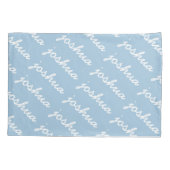 Add-Your-Name Blue Cursive Name Pillow Hoesje Kussensloop (Achterkant)