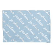 Add-Your-Name Blue Cursive Name Pillow Hoesje Kussensloop (Voorkant)