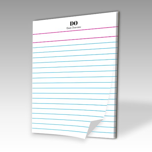 Add Your Name Monogram Extra Wide Ruled Notepad Notitieblok