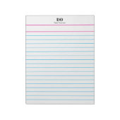 Add Your Name Monogram Extra Wide Ruled Notepad Notitieblok (Linkerzijde)