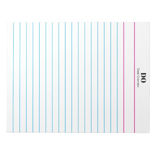 Add Your Name Monogram Extra Wide Ruled Notepad Notitieblok (Voorkant)