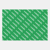 Add-Your-Name Red White and Green Christmas Inpakpapier Vel (Voorkant 3)