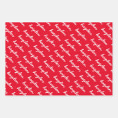 Add-Your-Name Red White and Green Christmas Inpakpapier Vel (Voorkant)