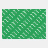 Add-Your-Name Rood Wit en Groen Kerstmis Inpakpapier Vel (Voorkant 3)