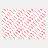 Add-Your-Name Rood Wit en Groen Kerstmis Inpakpapier Vel (Voorkant 2)