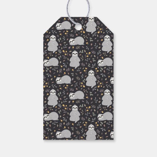 Add Your Name | Tropical Baby Sloth Pattern Cadeaulabel (Achterkant)