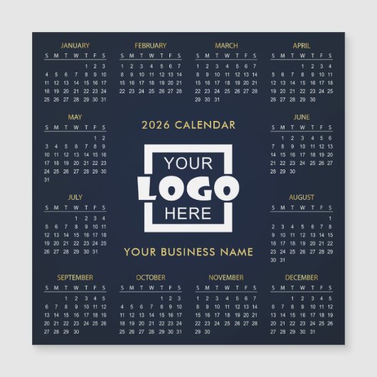 Add Your Own Business Logo 2026 Calendar | Magnet (Voorkant)