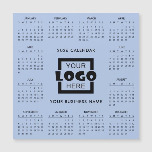 Add Your Own Business Logo 2026 Calendar | Magnet (Voorkant)
