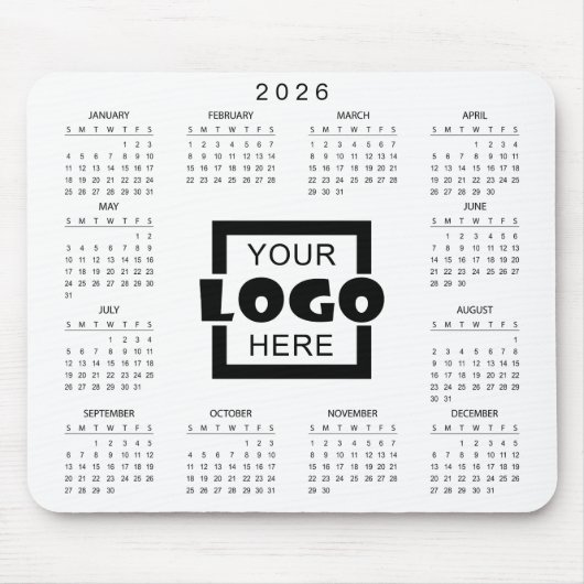 Add Your Own Business Logo 2026 Calendar Muismat (Voorkant)