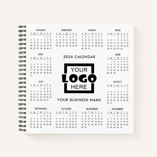 Add Your Own Business Logo 2026 Calendar |  Notitieboek (Voorkant)