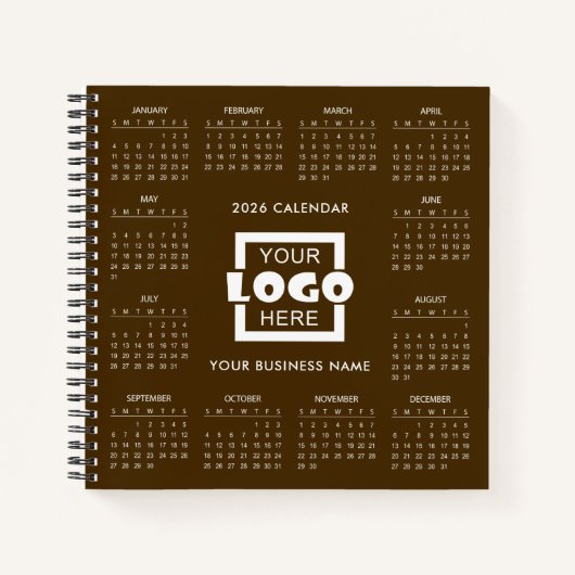 Add Your Own Business Logo 2026 Calendar |  Notitieboek (Voorkant)