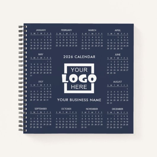 Add Your Own Business Logo 2026 Calendar |  Notitieboek (Voorkant)