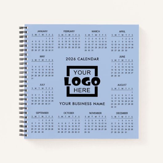 Add Your Own Business Logo 2026 Calendar |  Notitieboek (Voorkant)