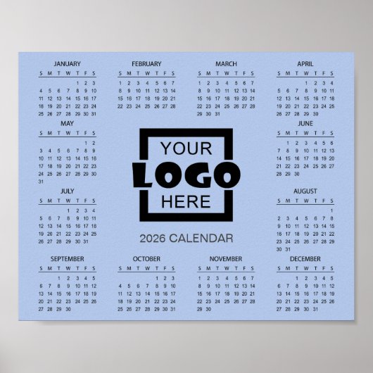 Add Your Own Business Logo 2026 Calendar Poster (Voorkant)