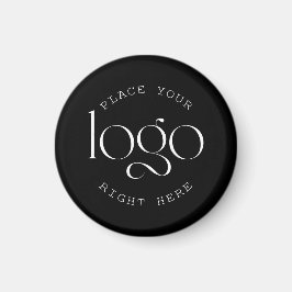 Add Your Own Custom Business Logo Modern Black Magneet