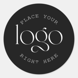 Add Your Own Custom Business Logo Modern Black Ronde Sticker