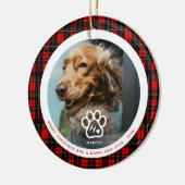 Add Your Own Dog Pets Photo Monogram Name Tartan Keramisch Ornament (Links)