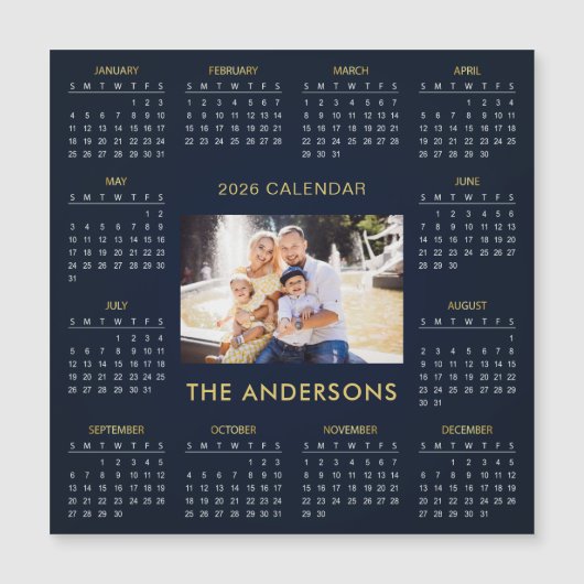 Add Your Own Family Photo 2026 Calendar | Magnet (Voorkant)