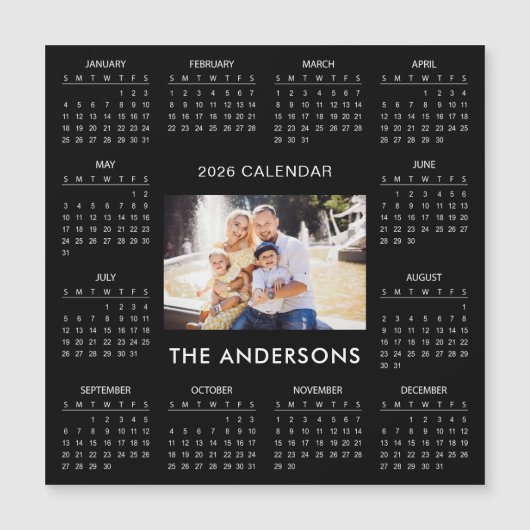 Add Your Own Family Photo 2026 Calendar | Magnet (Voorkant)