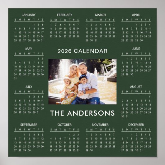 Add Your Own Family Photo 2026 Calendar |  Poster (Voorkant)